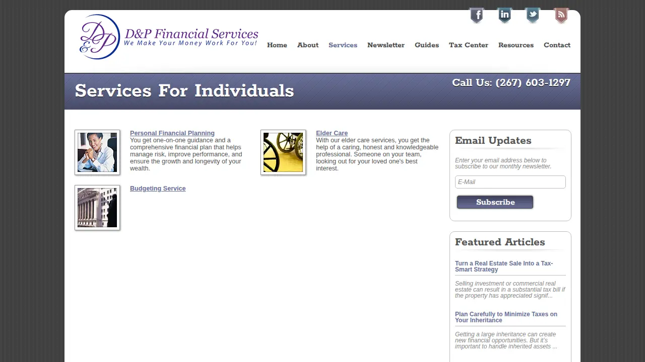 D&P Financial Services page