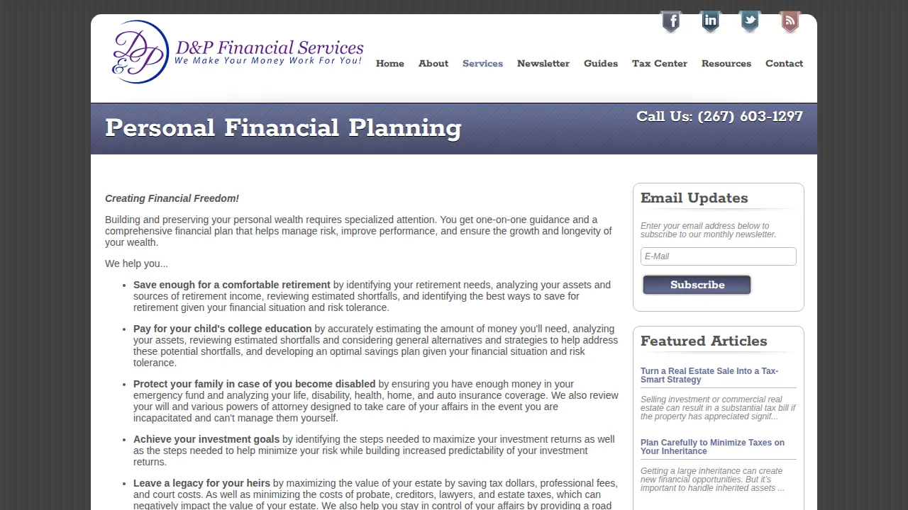 D&P Financial Services page
