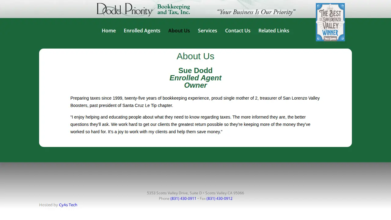Dodd Priority Bookkeeping page