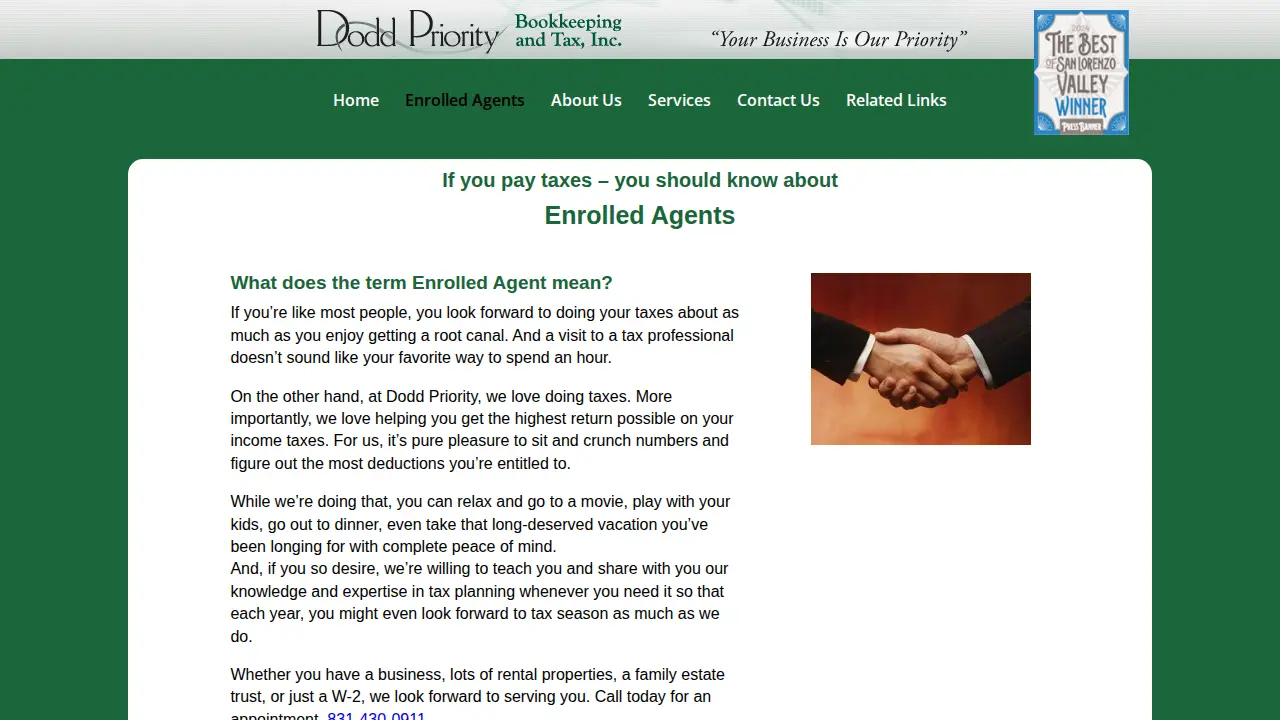 Dodd Priority Bookkeeping page