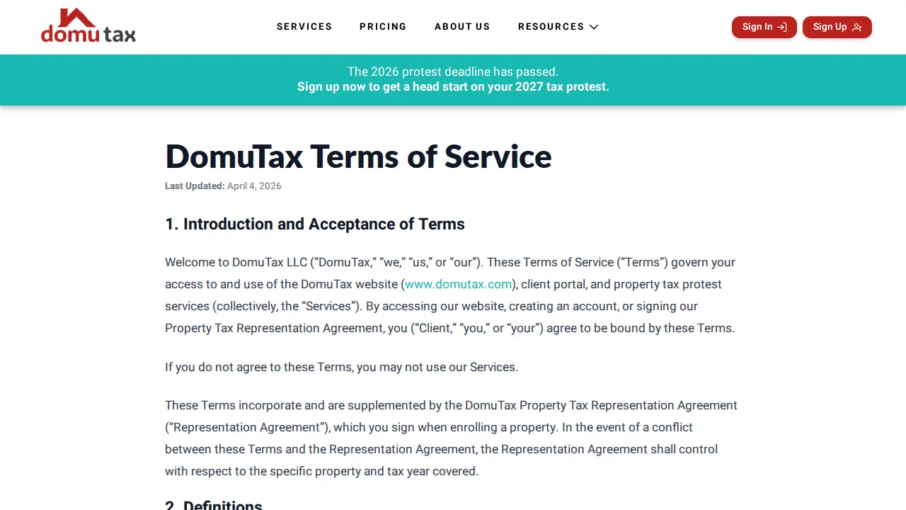 DomuTax page