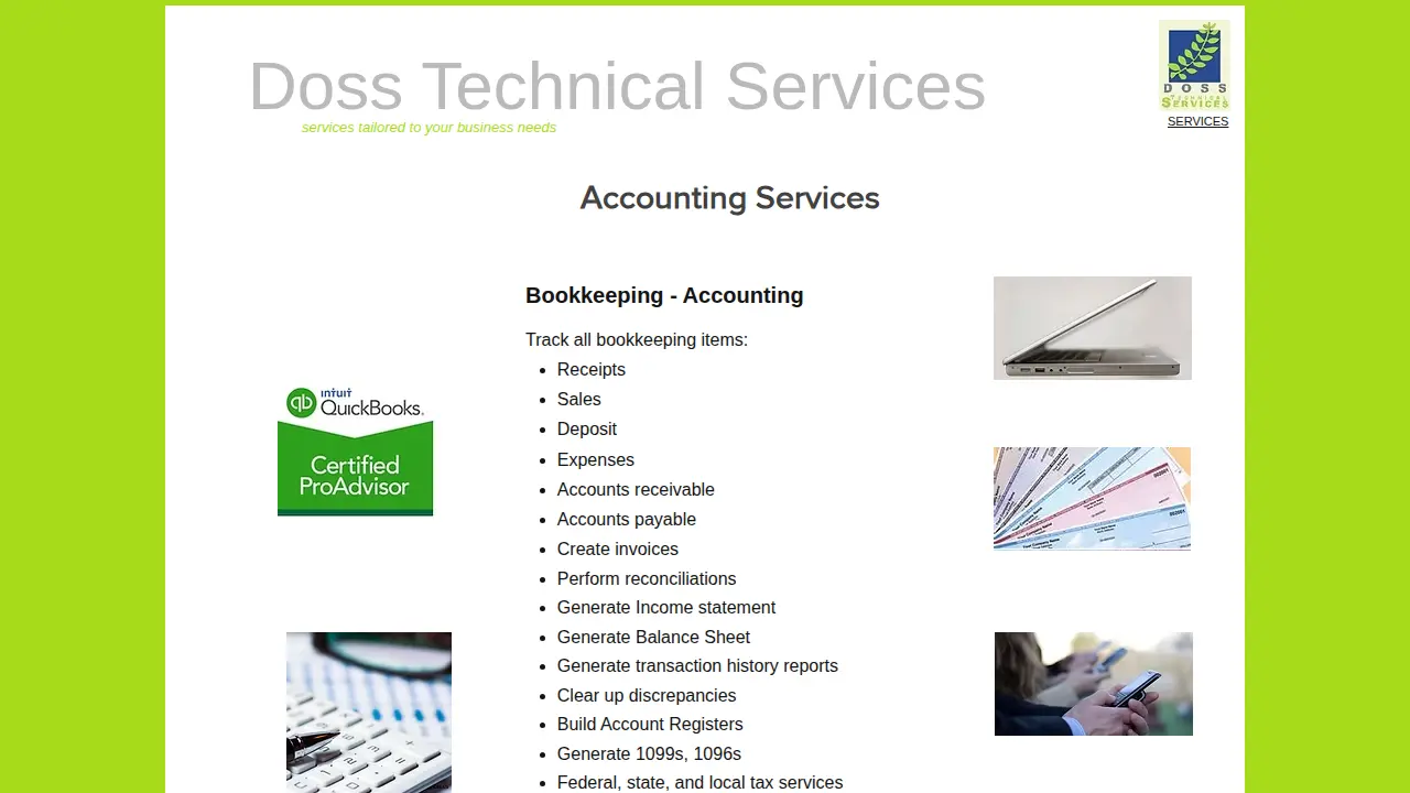 Doss Technical Services page
