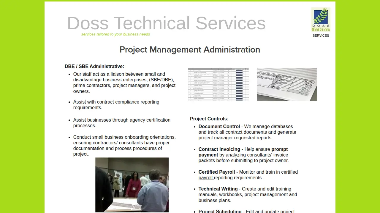 Doss Technical Services page
