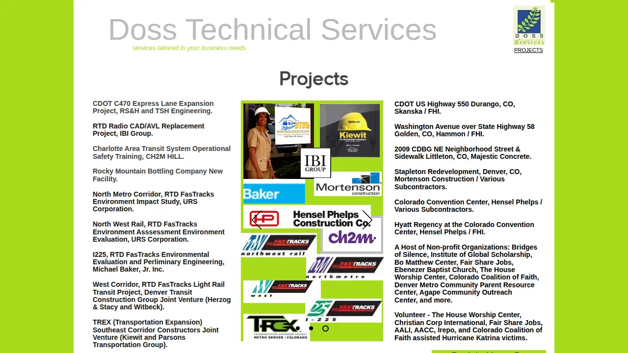 Doss Technical Services page
