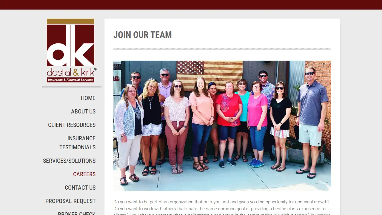Dostal & Kirk Insurance & Financial Services page
