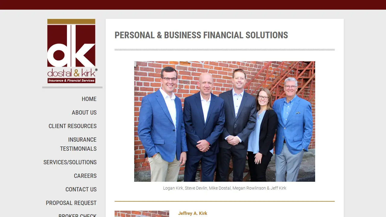 Dostal & Kirk Insurance & Financial Services page