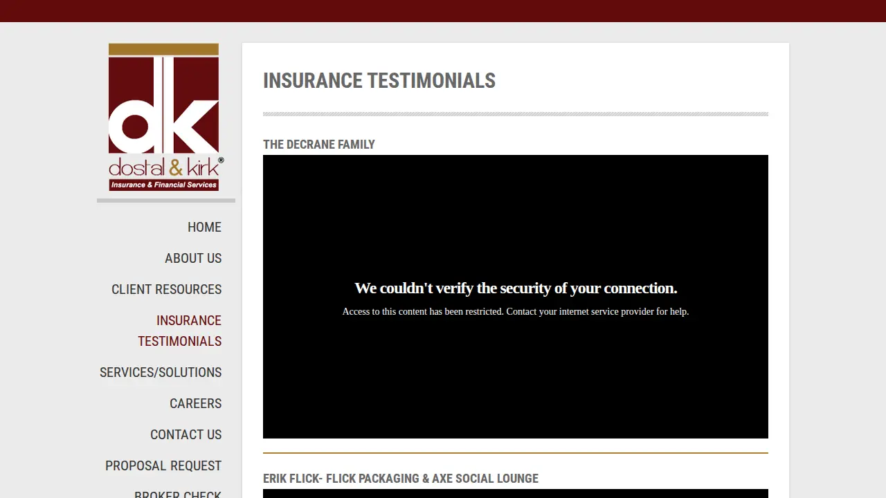 Dostal & Kirk Insurance & Financial Services page