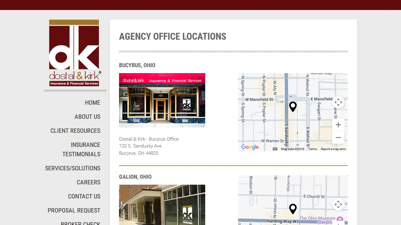 Dostal & Kirk Insurance & Financial Services page