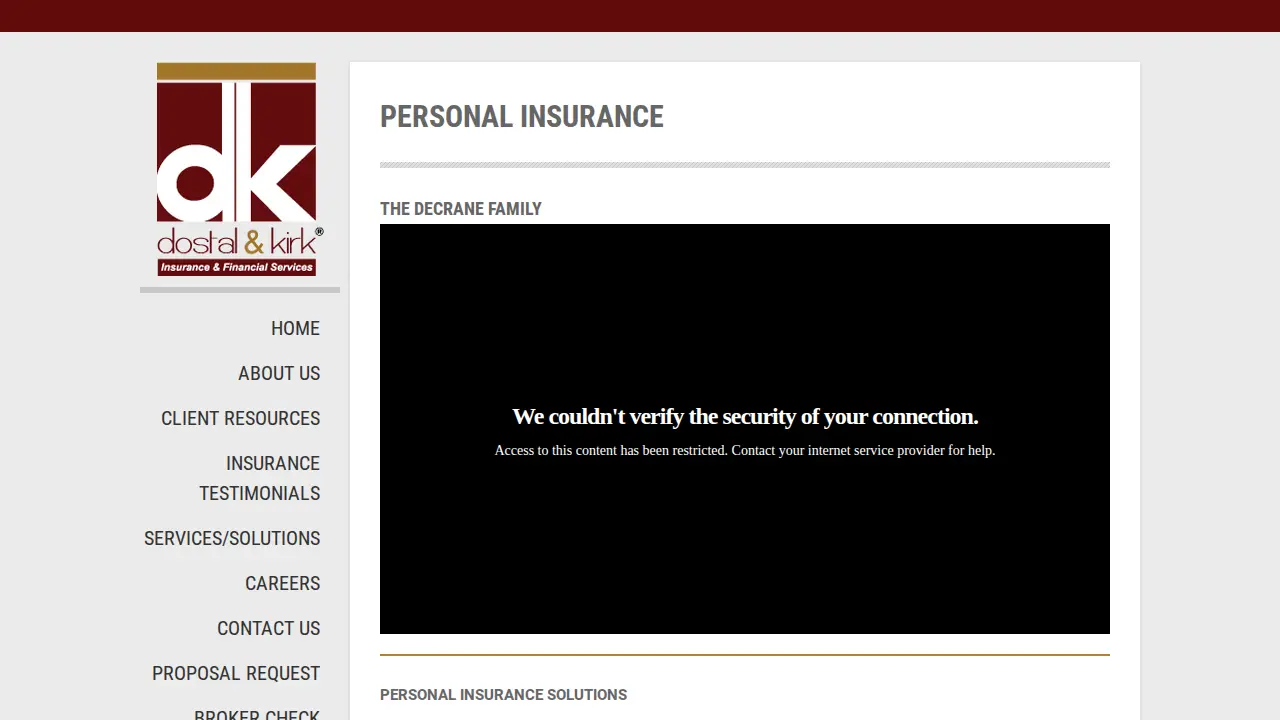 Dostal & Kirk Insurance & Financial Services page