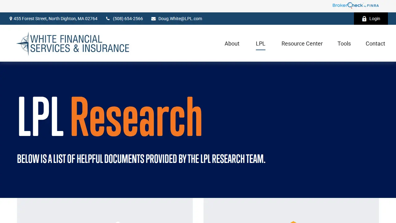 White Financial Services & Insurance page