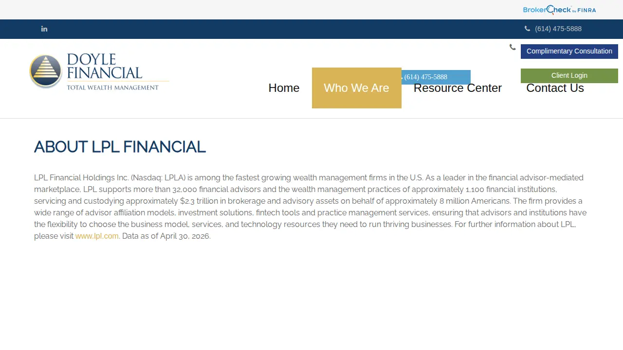 Doyle Financial Services page