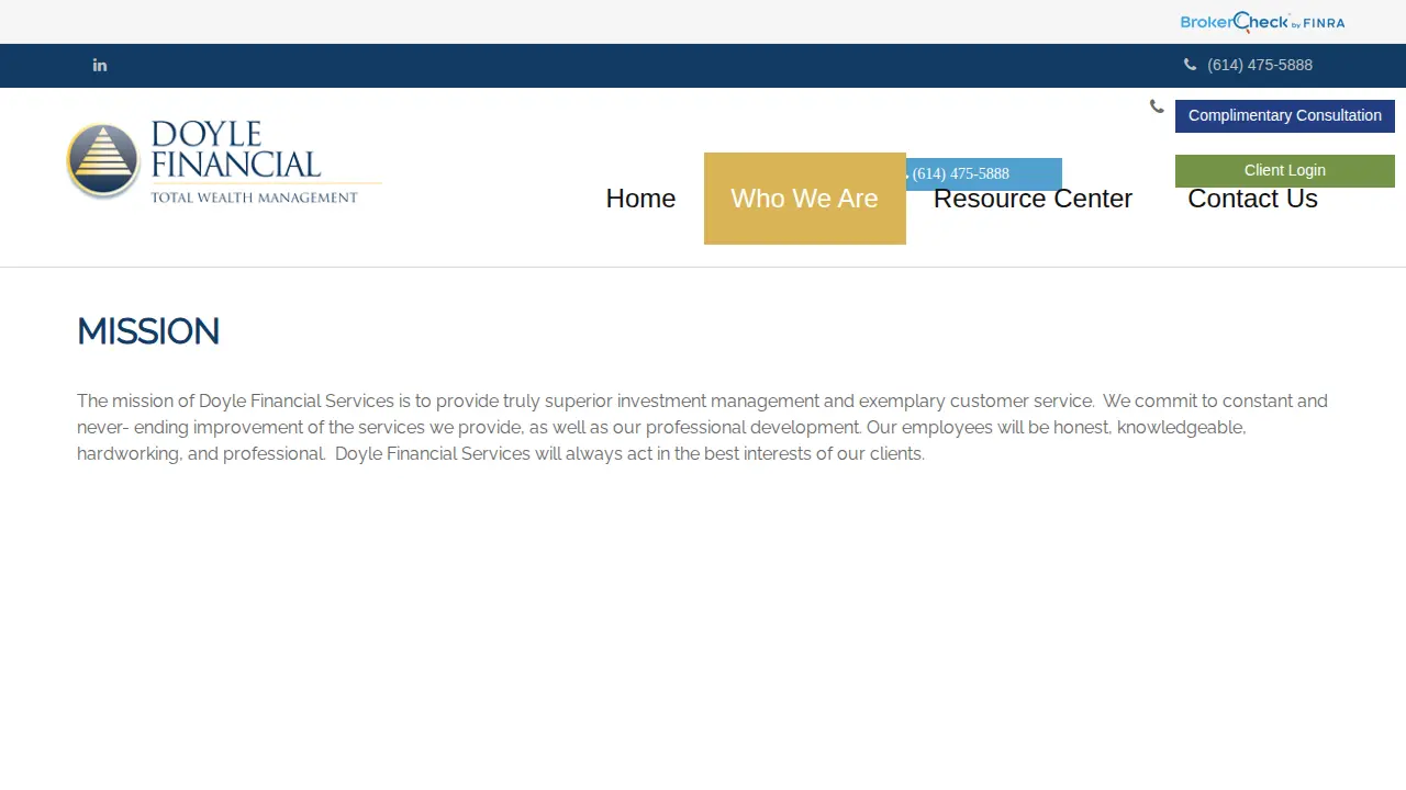 Doyle Financial Services page