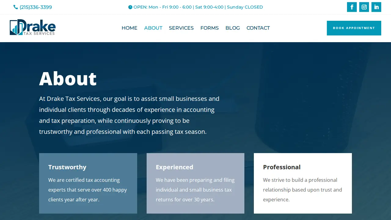 Drake Tax Services page