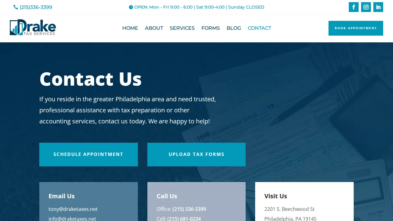 Drake Tax Services page