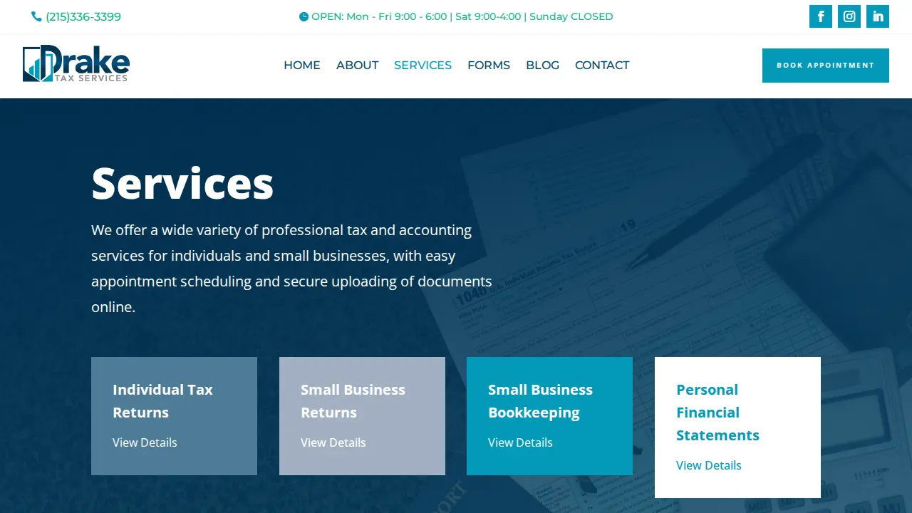 Drake Tax Services page