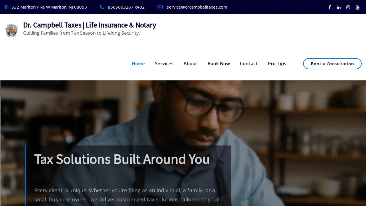 Dr. Campbell's Tax Services website