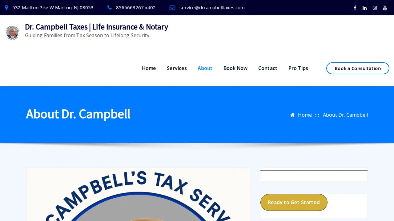 Dr. Campbell's Tax Services page