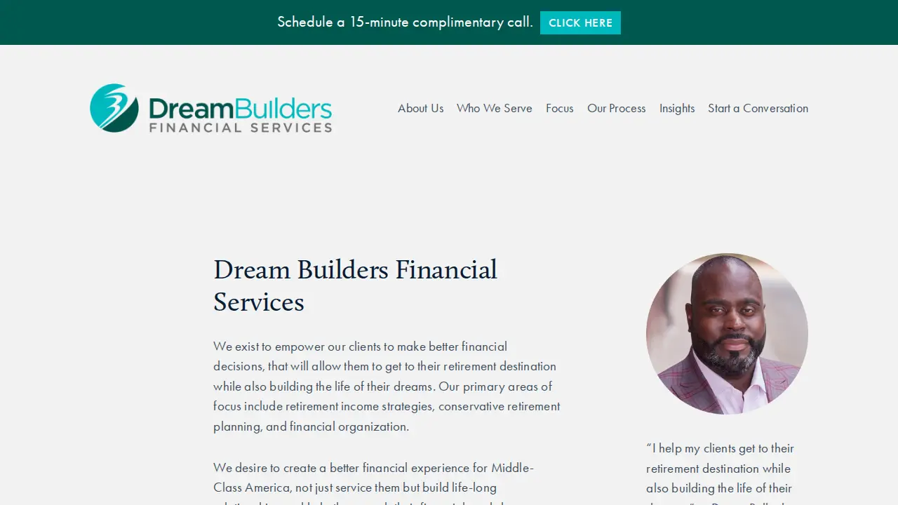 Dream Builders Financial Services page