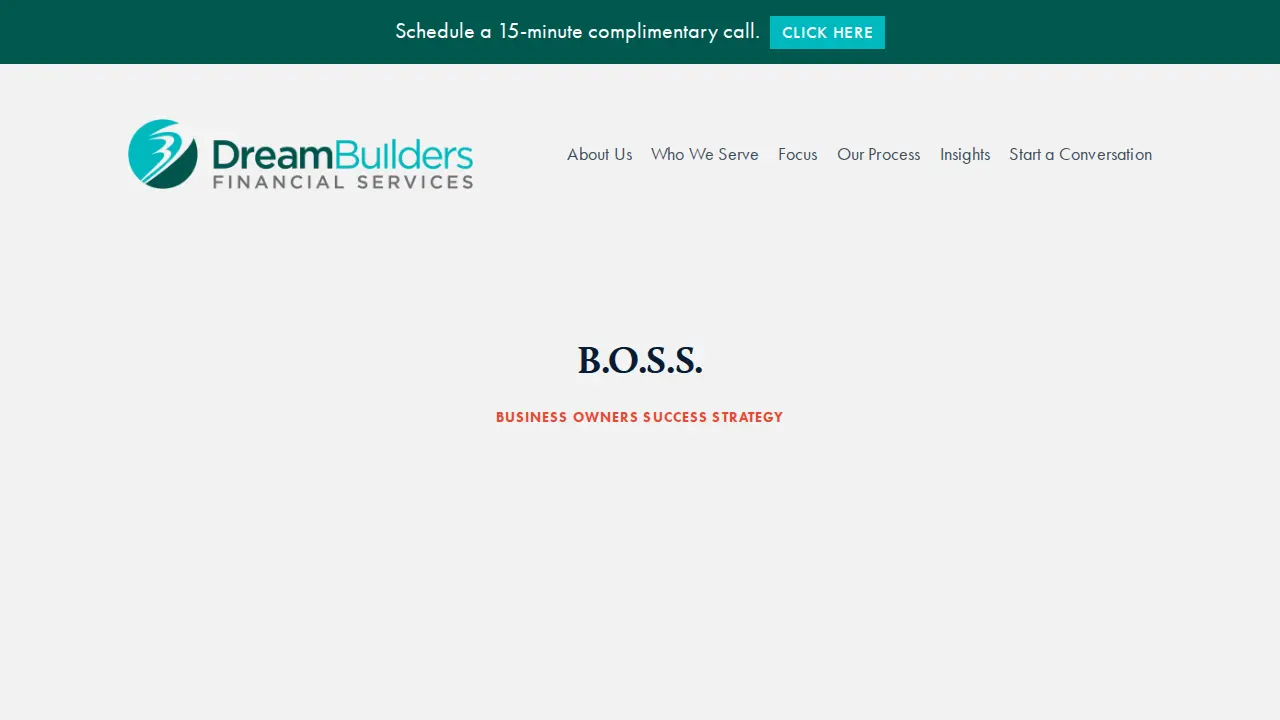 Dream Builders Financial Services page