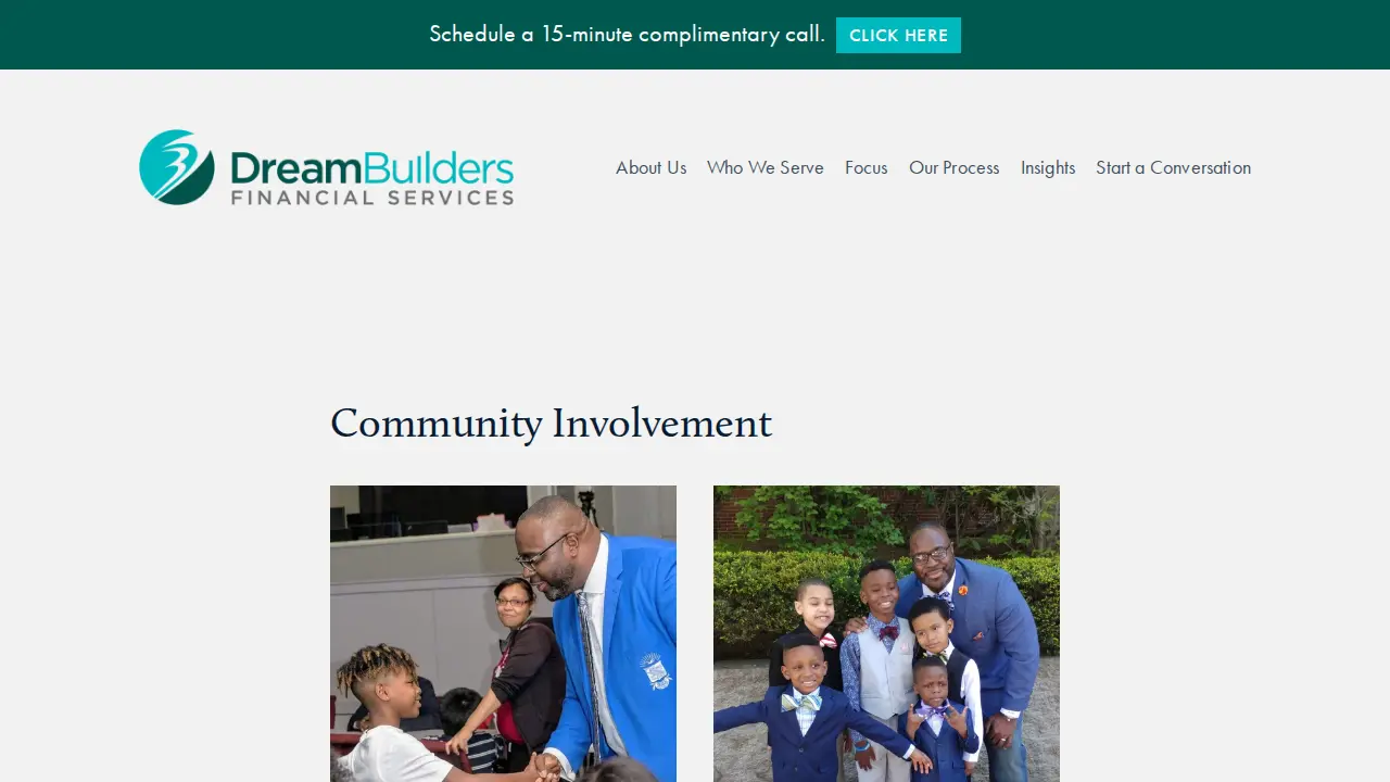 Dream Builders Financial Services page