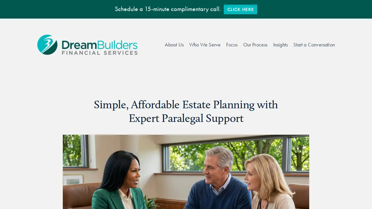 Dream Builders Financial Services page