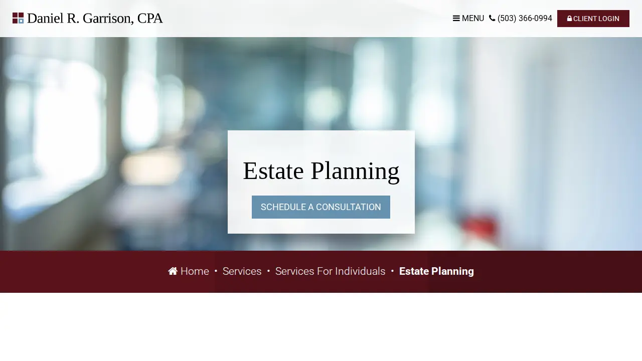 Daniel R. Garrison, CPA page