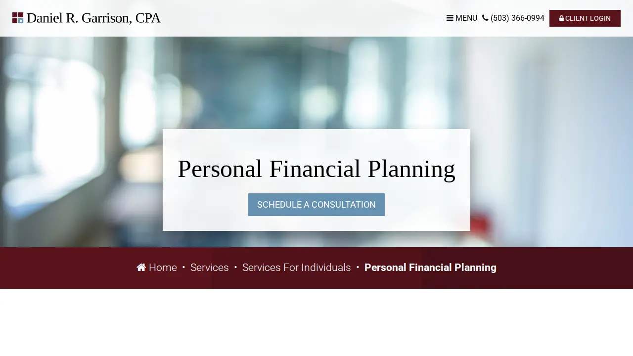 Daniel R. Garrison, CPA page