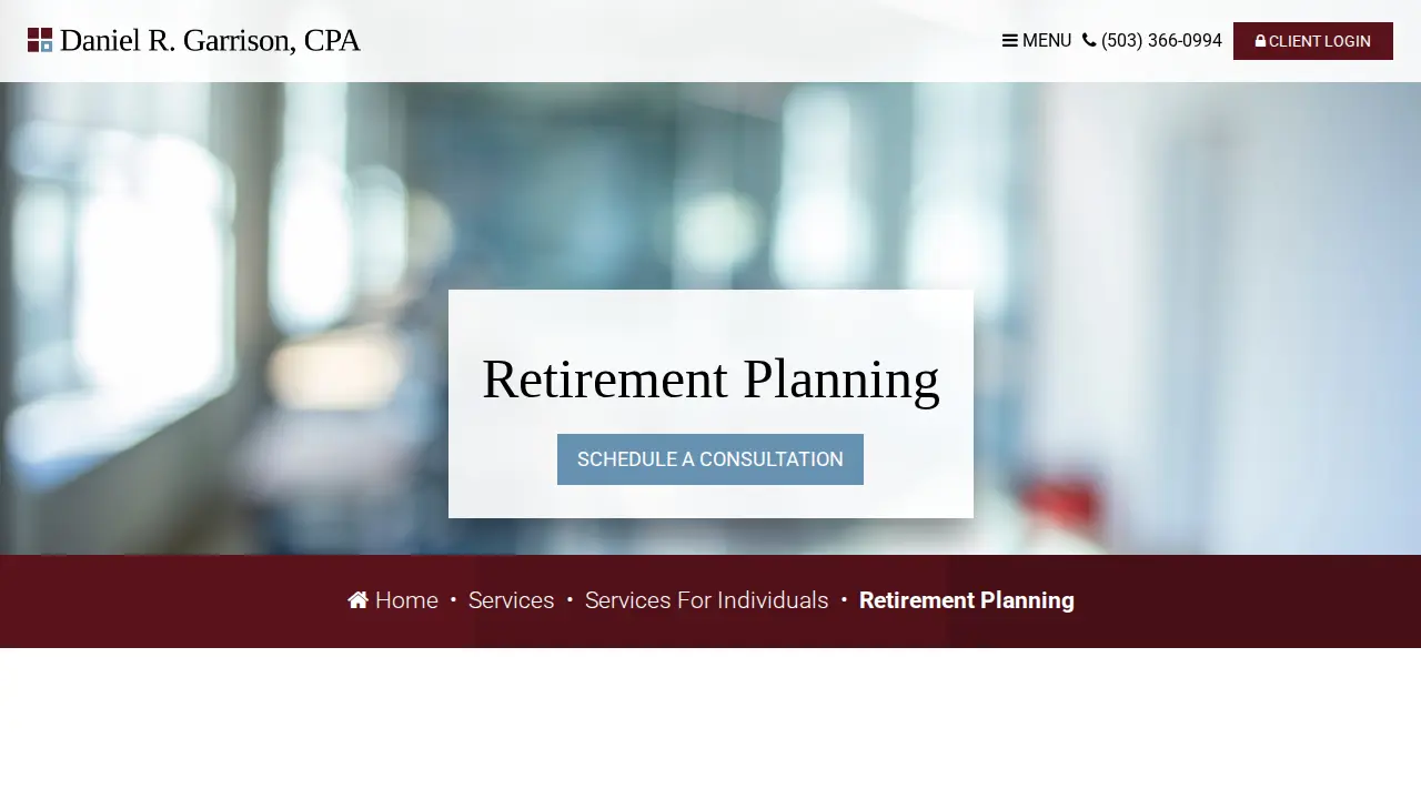 Daniel R. Garrison, CPA page