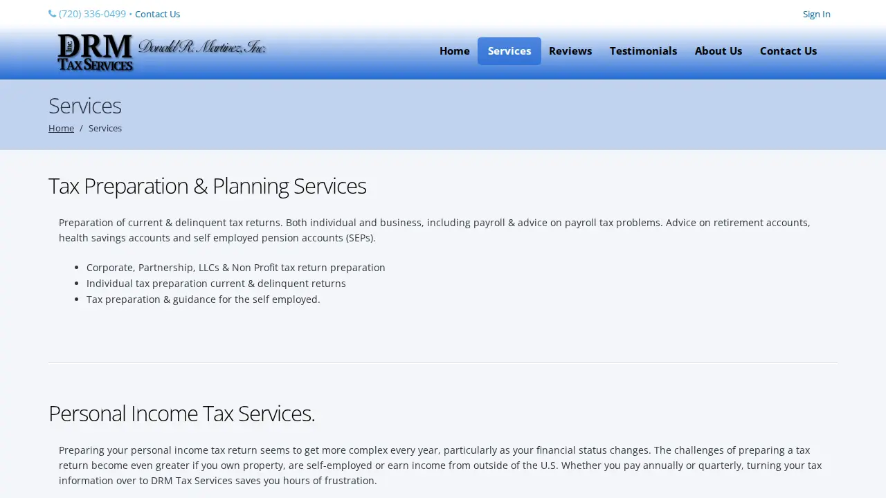 DRM Tax Services, Inc page