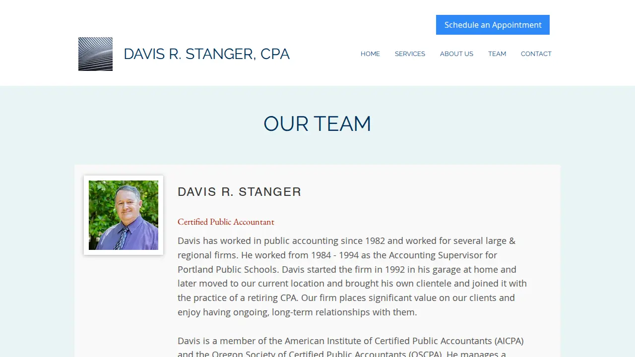 Davis R Stanger PC page