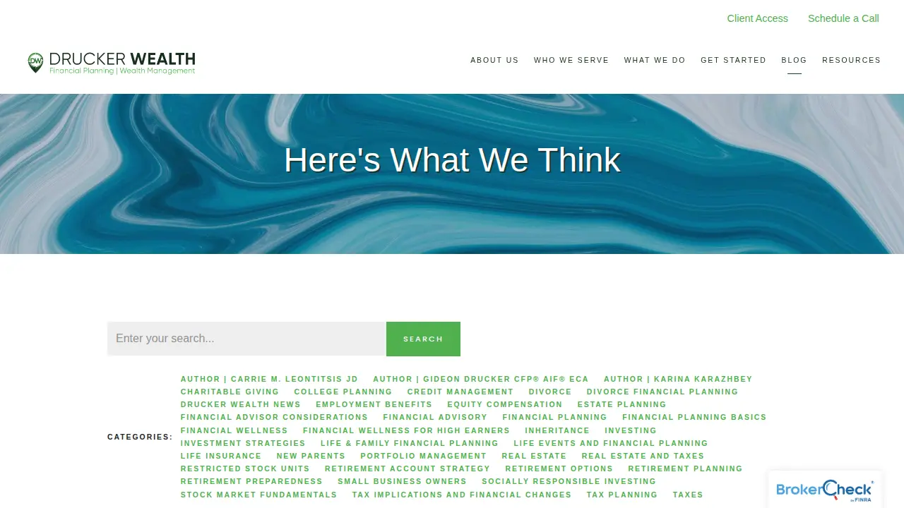 Drucker Wealth Management page