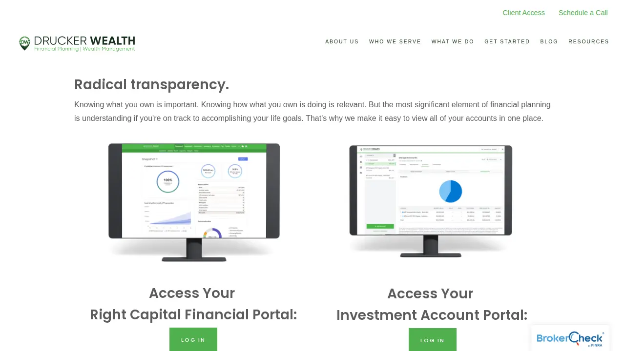 Drucker Wealth Management page