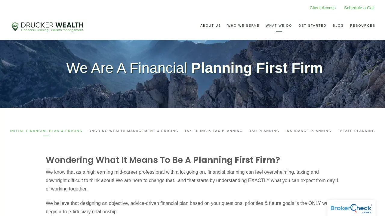 Drucker Wealth Management page