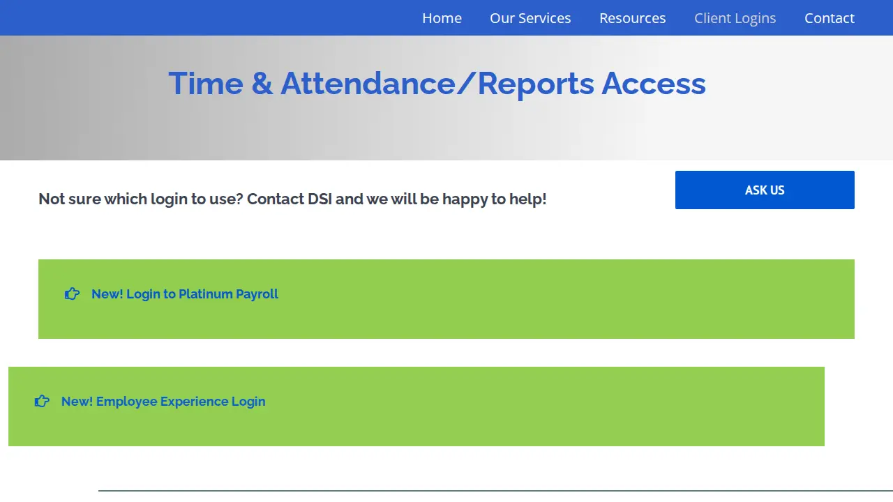Datasystems Inc - DSI Payroll page