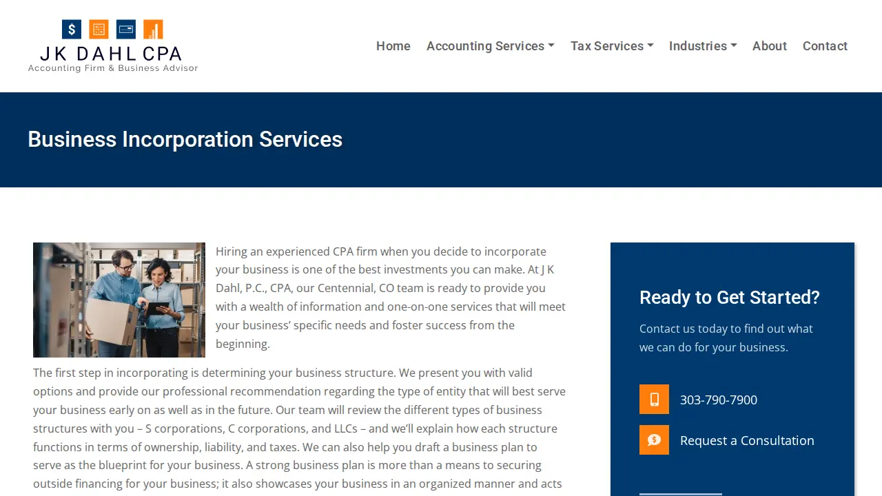 J K Dahl PC CPA page