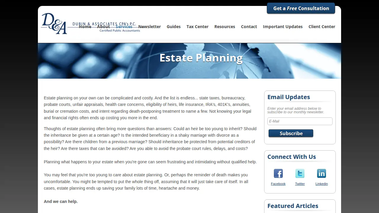 Dubin & Assoc CPAs PC page