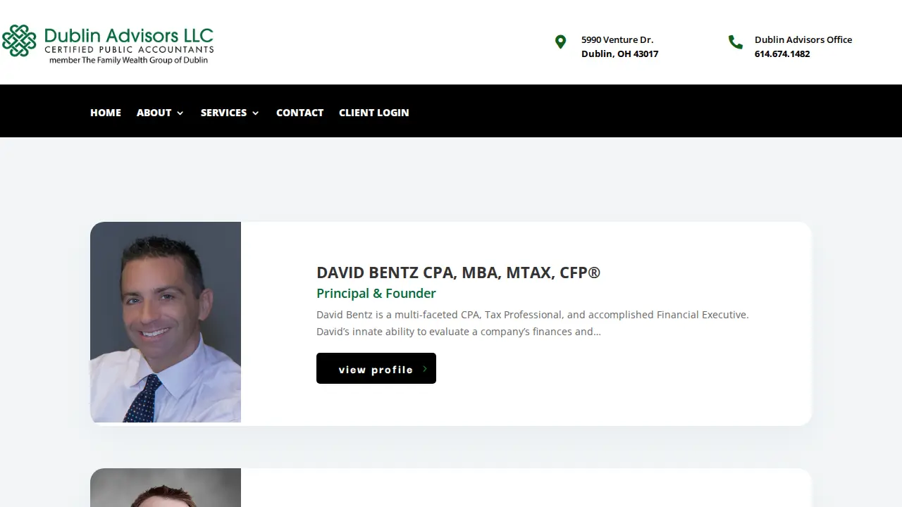 Dublin Advisors LLC, CPA page