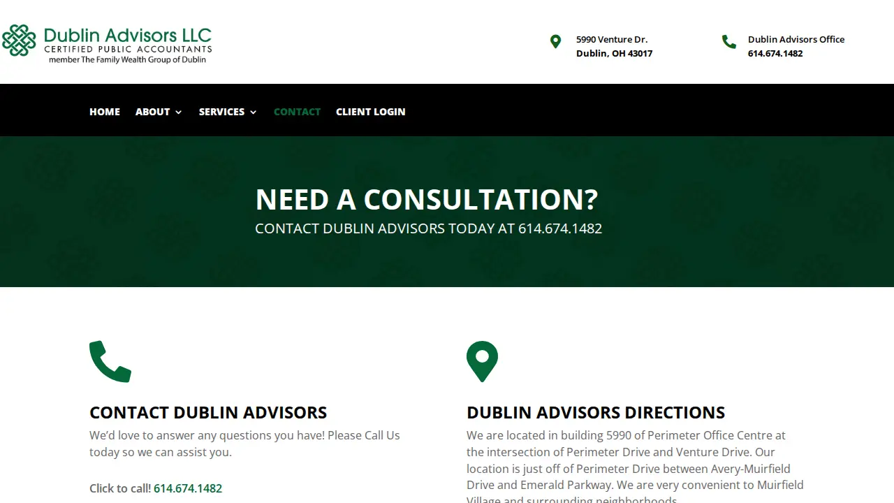 Dublin Advisors LLC, CPA page