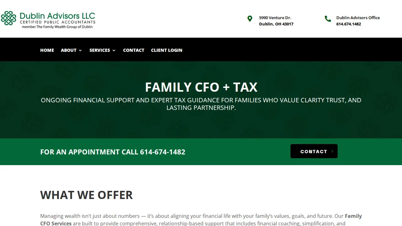 Dublin Advisors LLC, CPA page