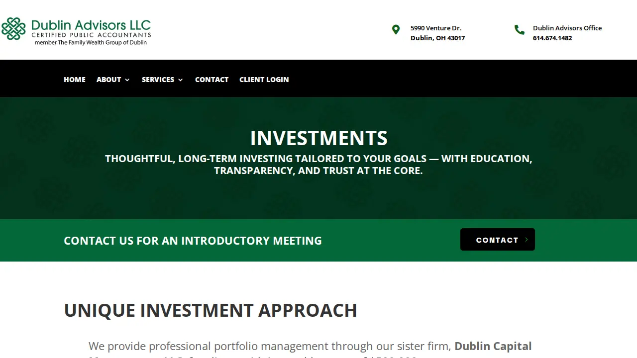 Dublin Advisors LLC, CPA page