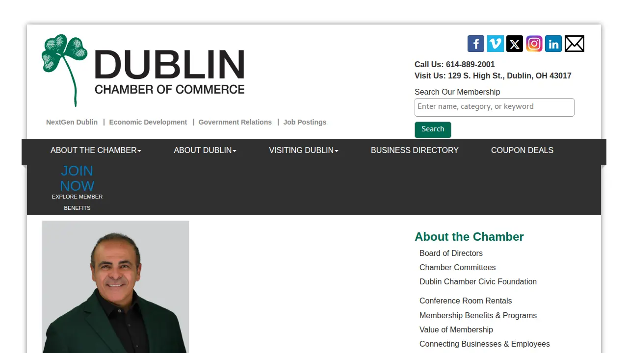 Dublin Chamber of Commerce page