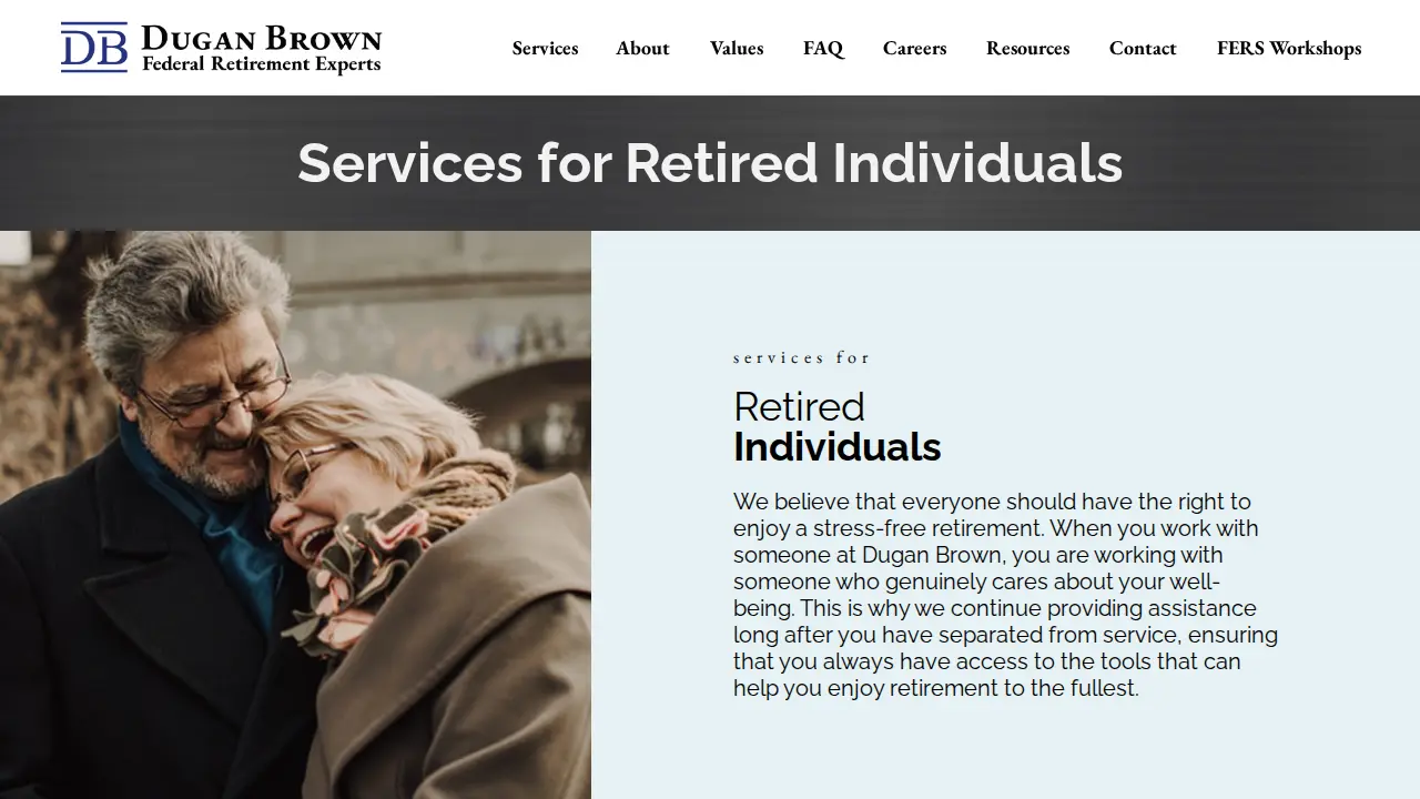 Dugan Brown Federal Retirement Experts page