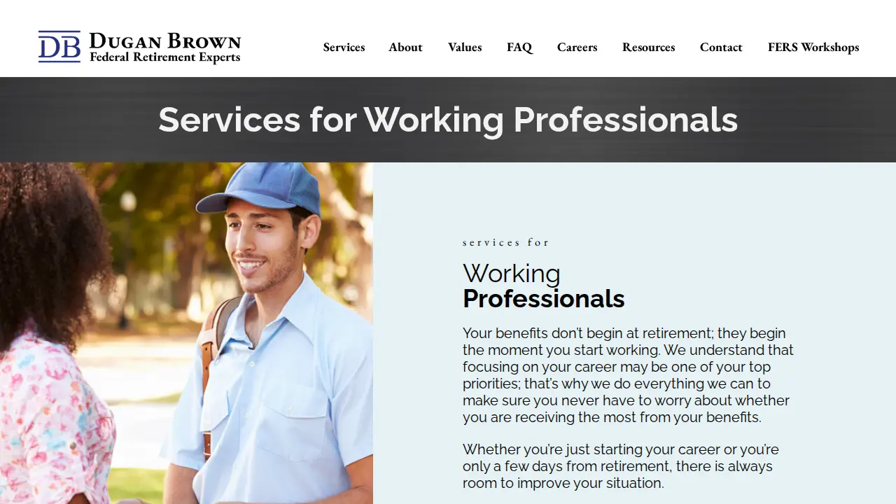 Dugan Brown Federal Retirement Experts page
