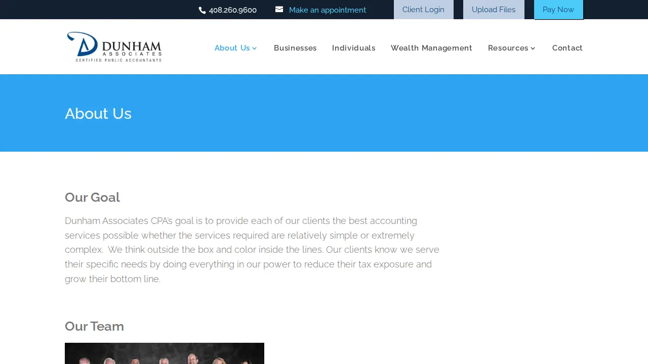 Dunham Associates CPAs page