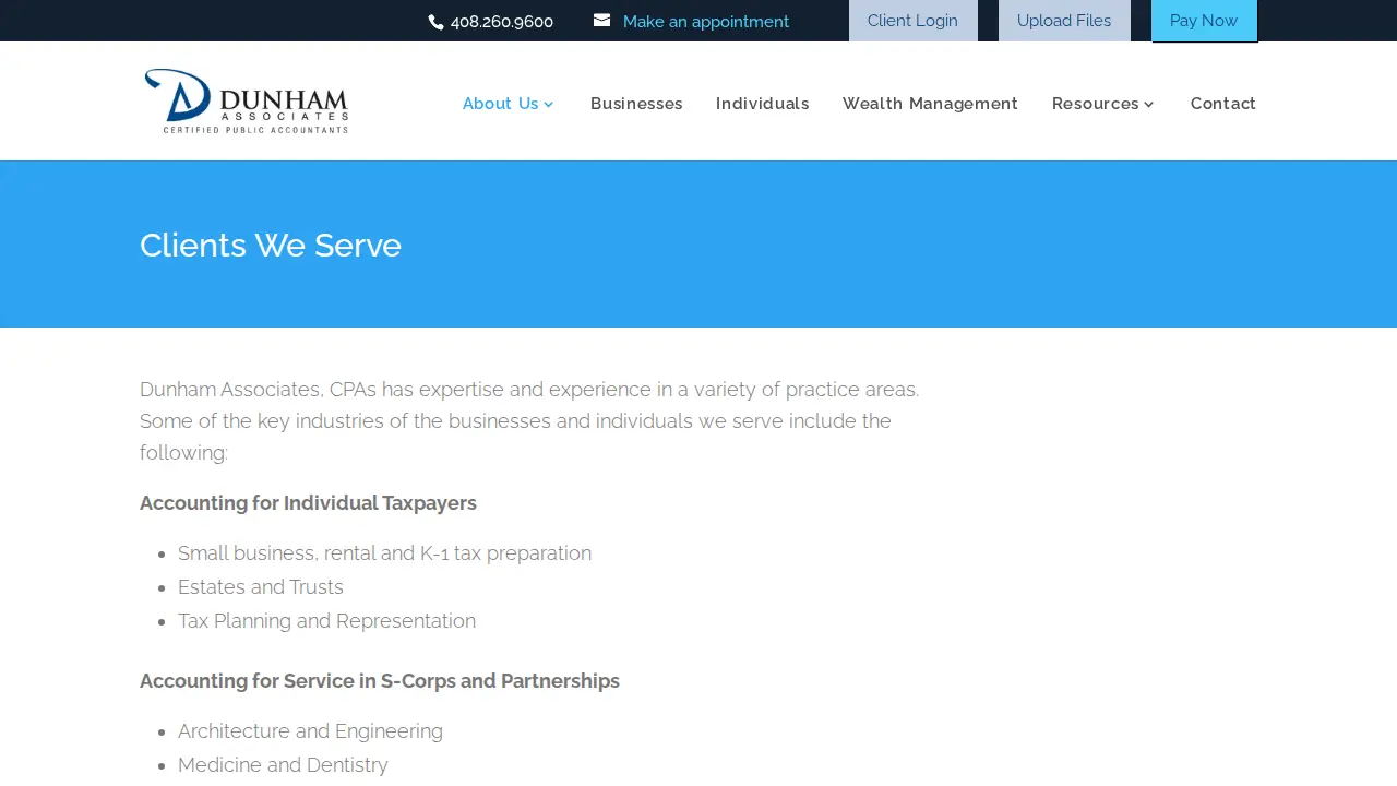 Dunham Associates CPAs page