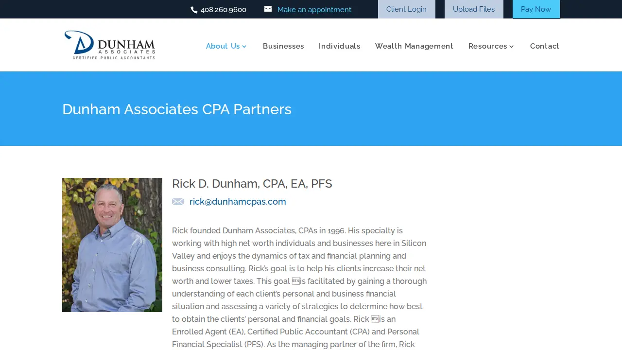Dunham Associates CPAs page