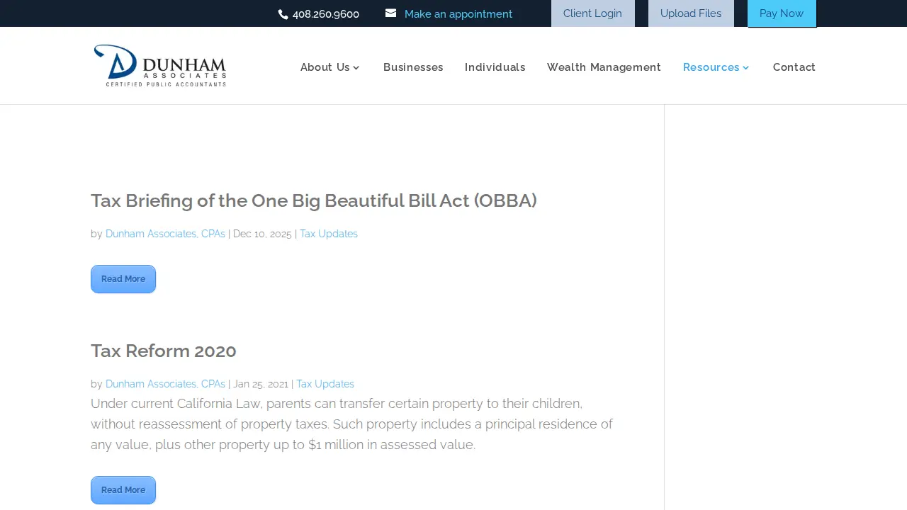 Dunham Associates CPAs page