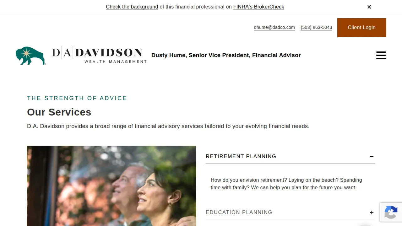 DA Davidson Wealth Management: Dusty Hume, CFP page