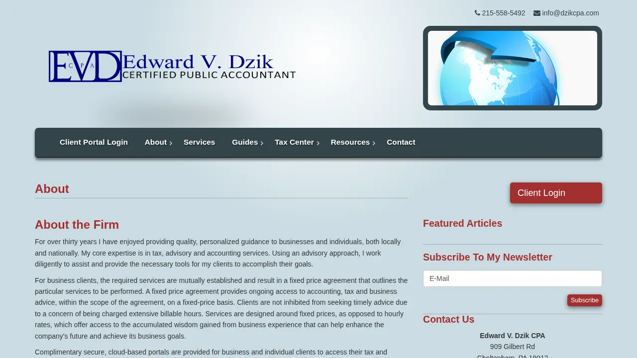 Edward V. Dzik CPA page