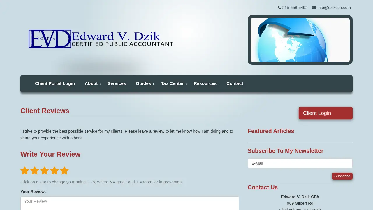 Edward V. Dzik CPA page